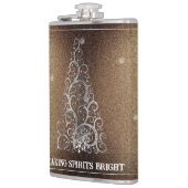 Kerstboom Glitter en Sneeuwvlokken | Goud Heupfles (Links)