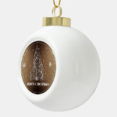 Kerstboom Glitter en Sneeuwvlokken | Goud Keramische Bal Ornament (Rechts)