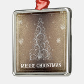 Kerstboom Glitter en Sneeuwvlokken | Goud Metalen Ornament (Links)