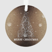 Kerstboom Glitter en Sneeuwvlokken | Goud Ornament (achterkant)