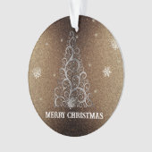 Kerstboom Glitter en Sneeuwvlokken | Goud Ornament (voorkant)