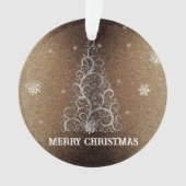 Kerstboom Glitter en Sneeuwvlokken | Goud Ornament (voorkant)