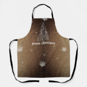 Kerstboom Glitter en Sneeuwvlokken | Goud Schort (Voorkant)