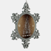 Kerstboom Glitter en Sneeuwvlokken | Goud Tin Sneeuwvlok Ornament (Links)