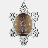 Kerstboom Glitter en Sneeuwvlokken | Goud Tin Sneeuwvlok Ornament (Rechts)