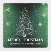 Kerstboom Glitter en Sneeuwvlokken | Groen Labels (Design 2)