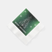 Kerstboom Glitter en Sneeuwvlokken | Groen Servet (Hoek)