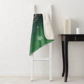 Kerstboom Glitter en Sneeuwvlokken | Groen Sherpa Deken (In situ)