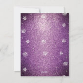 Kerstboom Glitter en Sneeuwvlokken | magenta Feestdagenkaart (Achterkant)