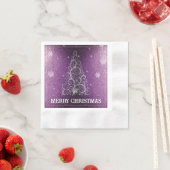 Kerstboom Glitter en Sneeuwvlokken | magenta Servet (Insitu)