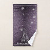 Kerstboom Glitter en Sneeuwvlokken | PAARSE Bad Handdoek (Handdoek)