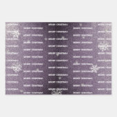 Kerstboom Glitter en Sneeuwvlokken | PAARSE Inpakpapier Vel (Voorkant 3)