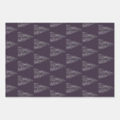 Kerstboom Glitter en Sneeuwvlokken | PAARSE Inpakpapier Vel (Voorkant 2)