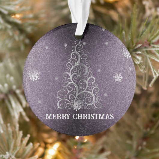 Kerstboom Glitter en Sneeuwvlokken | PAARSE Ornament (Boom)