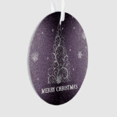Kerstboom Glitter en Sneeuwvlokken | PAARSE Ornament (voorkant)
