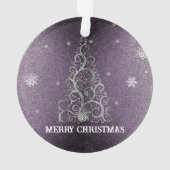 Kerstboom Glitter en Sneeuwvlokken | PAARSE Ornament (achterkant)