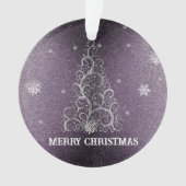 Kerstboom Glitter en Sneeuwvlokken | PAARSE Ornament (voorkant)