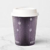 Kerstboom Glitter en Sneeuwvlokken | PAARSE Papieren Bekers (Links)