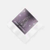 Kerstboom Glitter en Sneeuwvlokken | PAARSE Servet (Hoek)