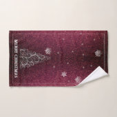 Kerstboom Glitter en Sneeuwvlokken | Rood Bad Handdoek (Handdoek)
