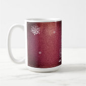 Kerstboom Glitter en Sneeuwvlokken | Rood Koffiemok (Links)