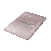 Kerstboom Glitter en Sneeuwvlokken | roze Badmat (Gekanteld)