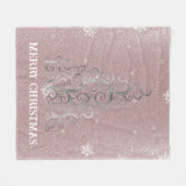 Kerstboom Glitter en Sneeuwvlokken | roze Fleece Deken (Voorkant (Horizontaal))
