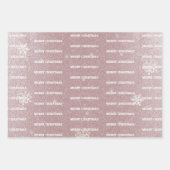 Kerstboom Glitter en Sneeuwvlokken | roze Inpakpapier Vel (Voorkant 3)