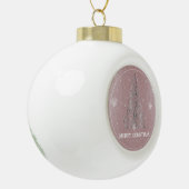 Kerstboom Glitter en Sneeuwvlokken | roze Keramische Bal Ornament (Links)
