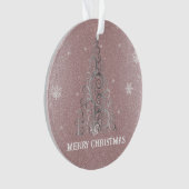 Kerstboom Glitter en Sneeuwvlokken | roze Ornament (voorkant)
