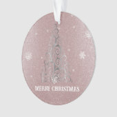 Kerstboom Glitter en Sneeuwvlokken | roze Ornament (voorkant)