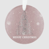 Kerstboom Glitter en Sneeuwvlokken | roze Ornament (voorkant)