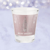 Kerstboom Glitter en Sneeuwvlokken | roze Shot Glas