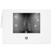 Kerstboom Glitter en Sneeuwvlokken | Zilver (Achterkant Horizontaal)