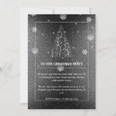 Kerstboom Glitter en Sneeuwvlokken | Zilver Kaart (Achterkant)