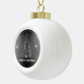 Kerstboom Glitter en Sneeuwvlokken | Zilver Keramische Bal Ornament (Rechts)