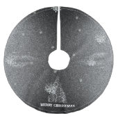Kerstboom Glitter en Sneeuwvlokken | Zilver Kerstboom Rok (Voorkant)