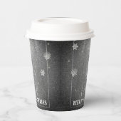 Kerstboom Glitter en Sneeuwvlokken | Zilver Papieren Bekers (Links)