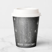 Kerstboom Glitter en Sneeuwvlokken | Zilver Papieren Bekers (Achterkant)