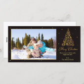  kerstboom glitter feestdagenkaart (Voorkant / Achterkant)