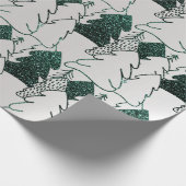 kerstboom Glitter Green Silver Grey Metal Cadeaupapier (Hoek)