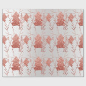 kerstboom Glitter Roos Gold Silver Grey Metal Cadeaupapier (Vlak)