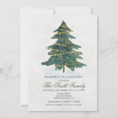 Kerstboom Glitter Uitnodiging (Voorkant)