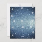 Kerstboom glitters en sneeuwvlokken | Blauw Feestdagenkaart (Achterkant)