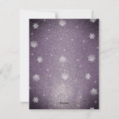 Kerstboom glitters en sneeuwvlokken | Paars Feestdagenkaart (Achterkant)