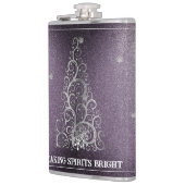 Kerstboom glitters en sneeuwvlokken | Paars Heupfles (Links)