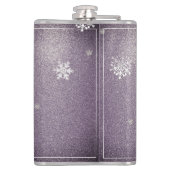 Kerstboom glitters en sneeuwvlokken | Paars Heupfles (Achterkant)