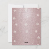 Kerstboom glitters en sneeuwvlokken | Roze Feestdagenkaart (Achterkant)