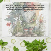 Kerstboom Gnome Waterverf Recept aandenken Theedoek (Gevouwen)