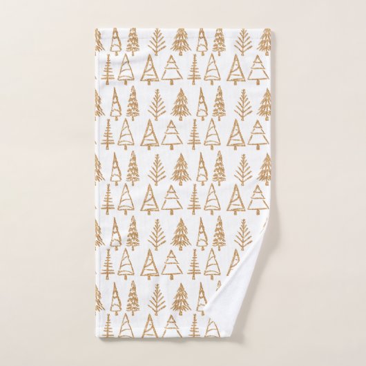 Kerstboom Gold Holiday Pattern Chic Bad Handdoek (Handdoek)
